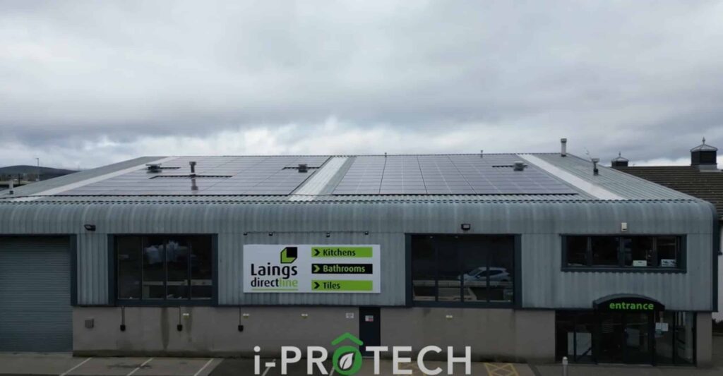 Showroom with solar panels