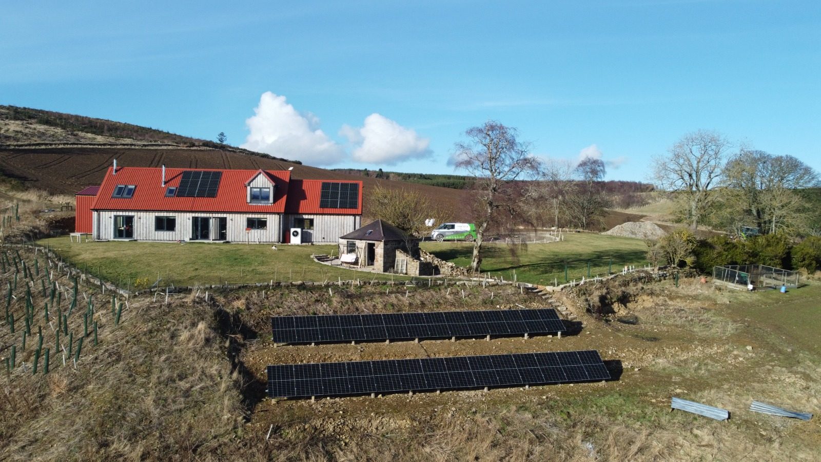 new build property with solar panels