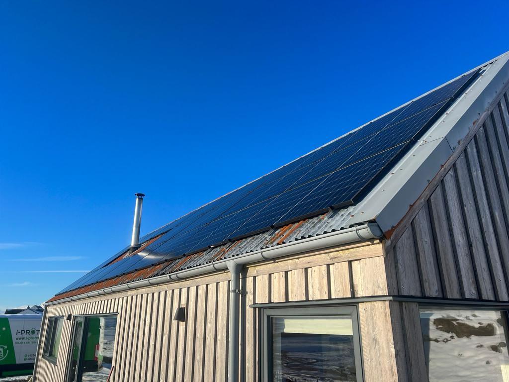 solar panels on outbuilding